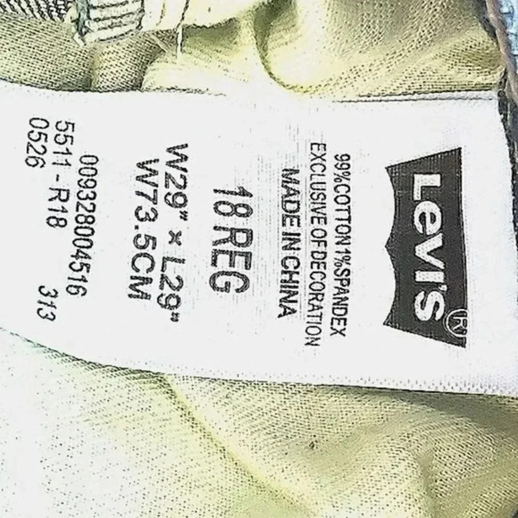 Levi's 511 straight leg slim jeans Size 18R - Picture 5 of 5